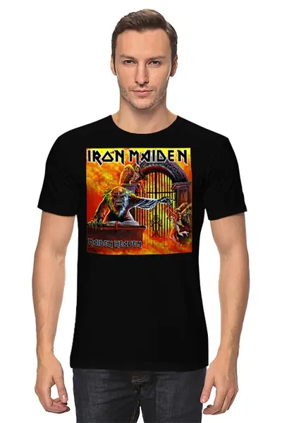 Заказать мужскую футболку в Москве. Футболка классическая Iron Maiden Band от Leichenwagen - готовые дизайны и нанесение принтов.