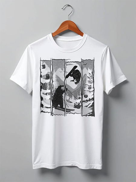 Заказать мужскую футболку в Москве. Футболка классическая Wild Snow от oneredfoxstore@gmail.com - готовые дизайны и нанесение принтов.