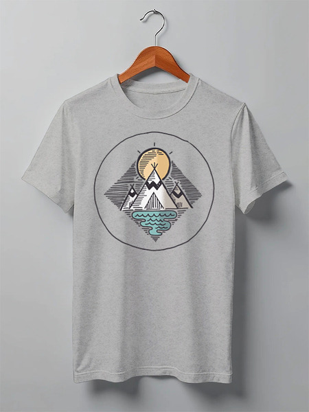 Заказать мужскую футболку в Москве. Футболка классическая Mountains от oneredfoxstore@gmail.com - готовые дизайны и нанесение принтов.