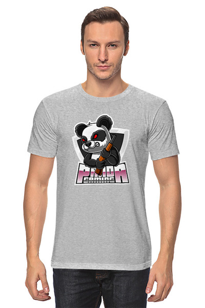 Заказать мужскую футболку в Москве. Футболка классическая Панда геймер от Print design  - готовые дизайны и нанесение принтов.