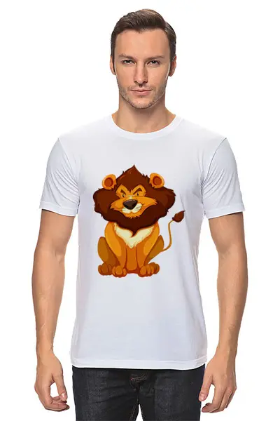 Заказать мужскую футболку в Москве. Футболка классическая Лев (Lion) от icase - готовые дизайны и нанесение принтов.