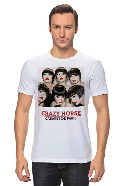 Заказать мужскую футболку в Москве. Футболка классическая CRAZY HORSE от Александр  - готовые дизайны и нанесение принтов.
