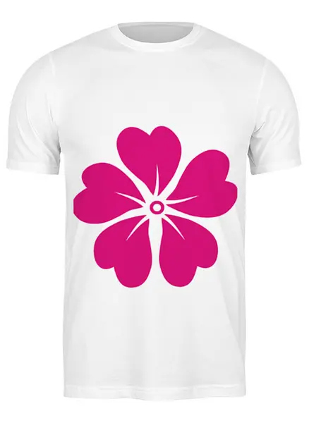 Заказать мужскую футболку в Москве. Футболка классическая розовый цветок от nikol - готовые дизайны и нанесение принтов.