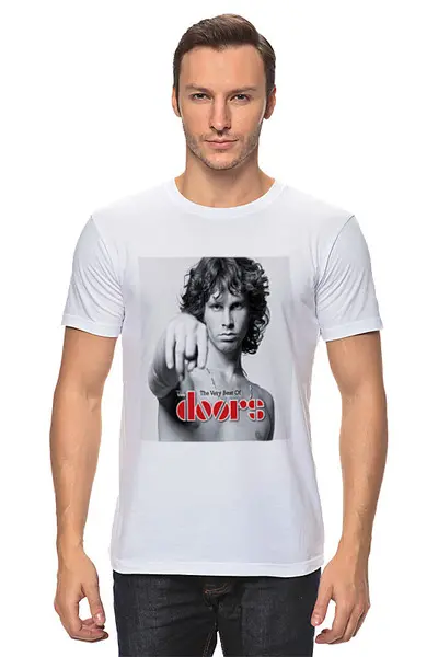 Заказать мужскую футболку в Москве. Футболка классическая Jim Morrison от Fedor - готовые дизайны и нанесение принтов.