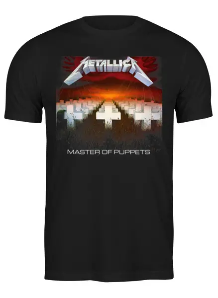 Заказать мужскую футболку в Москве. Футболка классическая Metallica "Master of Puppets" от prokop7 - готовые дизайны и нанесение принтов.