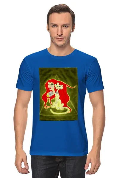 Заказать мужскую футболку в Москве. Футболка классическая Бастет-Богиня любви от Mulan  - готовые дизайны и нанесение принтов.