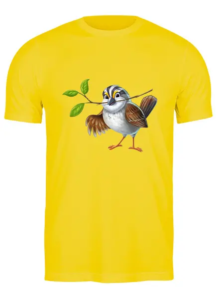Заказать мужскую футболку в Москве. Футболка классическая Воробушек от T-shirt print  - готовые дизайны и нанесение принтов.