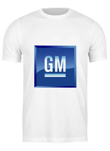 Заказать мужскую футболку в Москве. Футболка классическая GM. General Motors от Garry - готовые дизайны и нанесение принтов.
