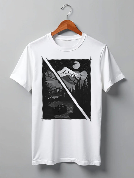 Заказать мужскую футболку в Москве. Футболка классическая Wild Road от oneredfoxstore@gmail.com - готовые дизайны и нанесение принтов.