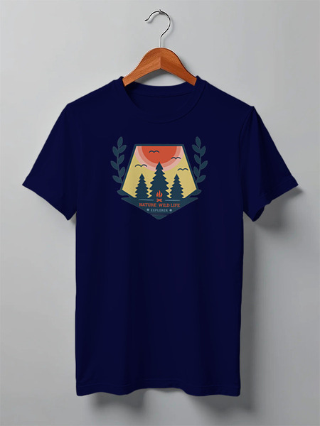 Заказать мужскую футболку в Москве. Футболка классическая Mountains от oneredfoxstore@gmail.com - готовые дизайны и нанесение принтов.