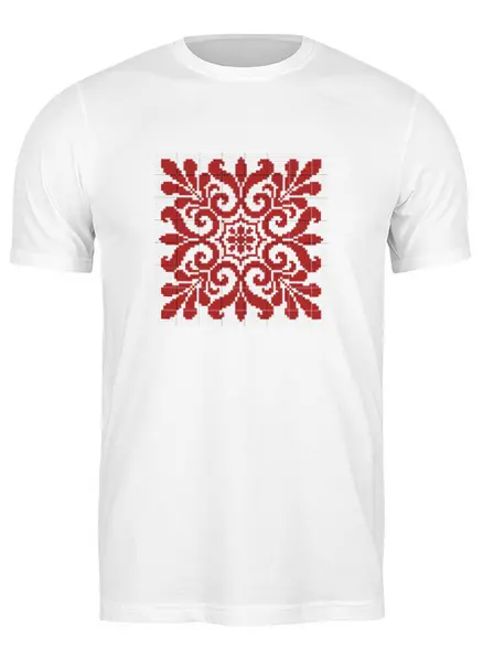Заказать мужскую футболку в Москве. Футболка классическая Красный узор от Виктор Гришин - готовые дизайны и нанесение принтов.