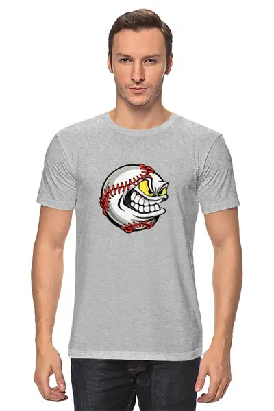 Заказать мужскую футболку в Москве. Футболка классическая Бейсбол  (1) от ПРИНТЫ ПЕЧАТЬ  - готовые дизайны и нанесение принтов.