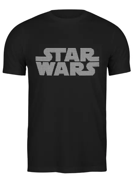 Заказать мужскую футболку в Москве. Футболка классическая Star Wars — рисунок в двоичной системе от mironcrig@gmail.com - готовые дизайны и нанесение принтов.