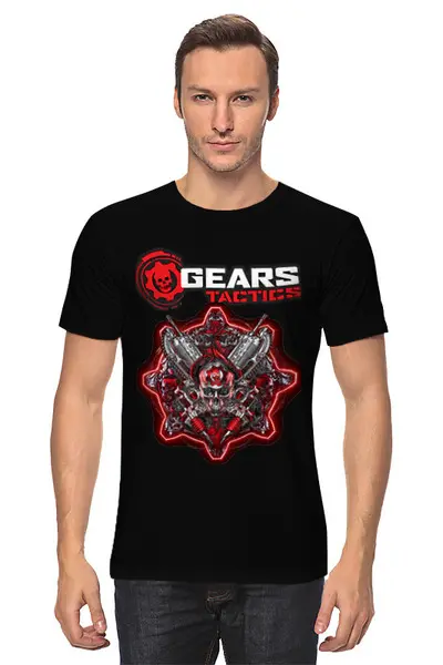 Заказать мужскую футболку в Москве. Футболка классическая GEARS OF WAR от robus - готовые дизайны и нанесение принтов.