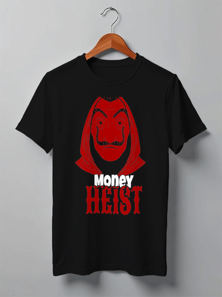 Заказать мужскую футболку в Москве. Футболка классическая Money Heist от skynatural - готовые дизайны и нанесение принтов.