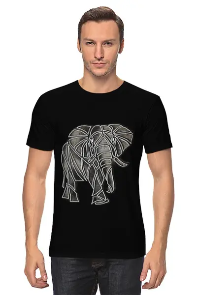 Заказать мужскую футболку в Москве. Футболка классическая Африканский слон от @inzigen - готовые дизайны и нанесение принтов.
