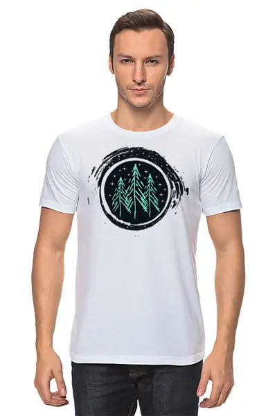 Заказать мужскую футболку в Москве. Футболка классическая Forest от oneredfoxstore@gmail.com - готовые дизайны и нанесение принтов.