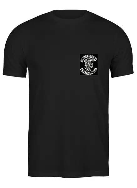 Заказать мужскую футболку в Москве. Футболка классическая сыны анархии от francuz23rus - готовые дизайны и нанесение принтов.
