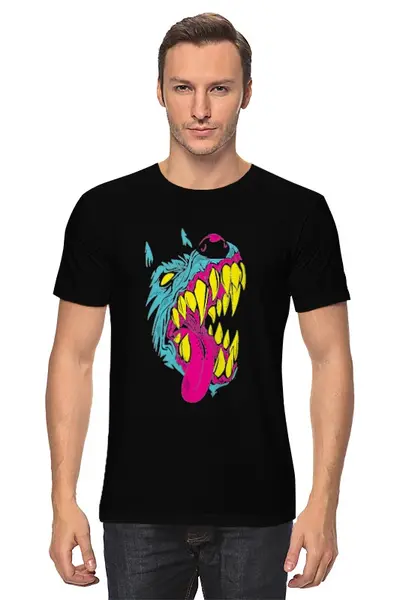 Заказать мужскую футболку в Москве. Футболка классическая Рёв волка от YellowCloverShop - готовые дизайны и нанесение принтов.