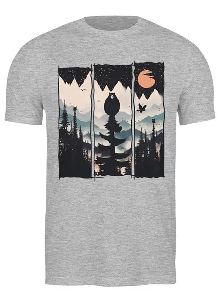 Заказать мужскую футболку в Москве. Футболка классическая Bear Owl от oneredfoxstore@gmail.com - готовые дизайны и нанесение принтов.