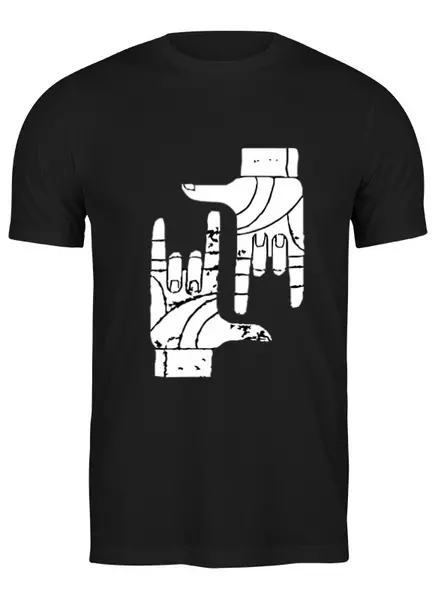 Заказать мужскую футболку в Москве. Футболка классическая Две руки от Петр Золотухин - готовые дизайны и нанесение принтов.