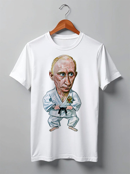 Заказать мужскую футболку в Москве. Футболка классическая Putin от Leichenwagen - готовые дизайны и нанесение принтов.