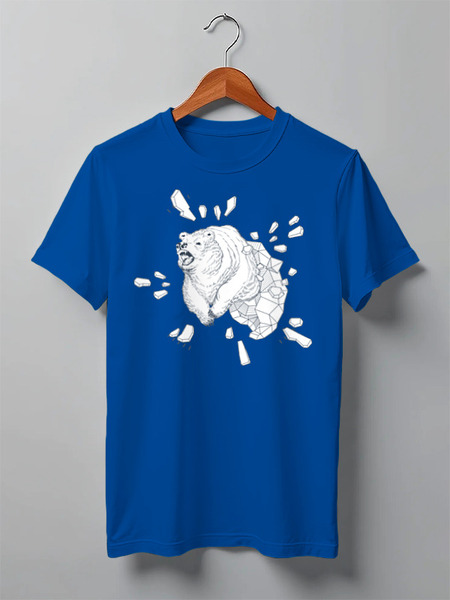 Заказать мужскую футболку в Москве. Футболка классическая Bear Here от oneredfoxstore@gmail.com - готовые дизайны и нанесение принтов.
