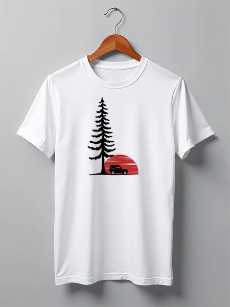 Заказать мужскую футболку в Москве. Футболка классическая  Offroad Expedition от oneredfoxstore@gmail.com - готовые дизайны и нанесение принтов.