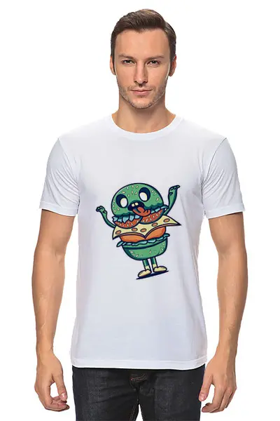 Заказать мужскую футболку в Москве. Футболка классическая Бургер от acidhouses - готовые дизайны и нанесение принтов.