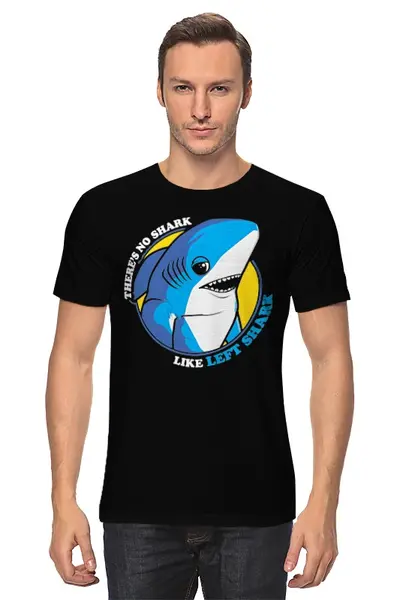 Заказать мужскую футболку в Москве. Футболка классическая Левая акула от printik - готовые дизайны и нанесение принтов.