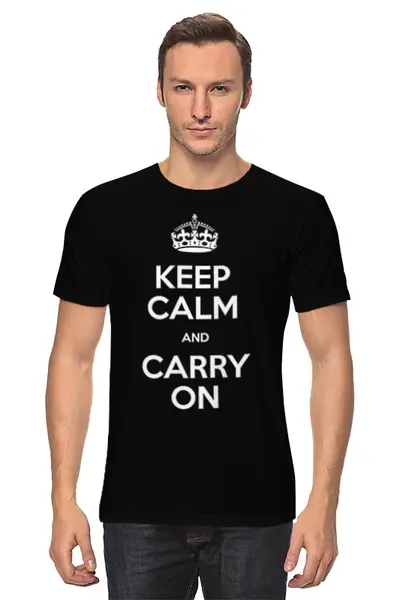 Заказать мужскую футболку в Москве. Футболка классическая Classic Keep Calm T-shirt от Hangover - готовые дизайны и нанесение принтов.