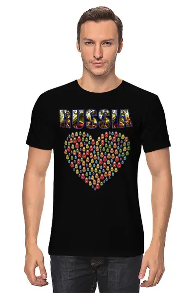 Заказать мужскую футболку в Москве. Футболка классическая россия от queen  - готовые дизайны и нанесение принтов.