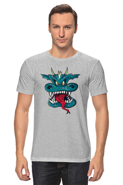 Заказать мужскую футболку в Москве. Футболка классическая Пасть дракона от skynatural - готовые дизайны и нанесение принтов.