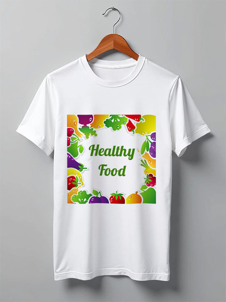 Заказать мужскую футболку в Москве. Футболка классическая Healthy Food от jkg - готовые дизайны и нанесение принтов.