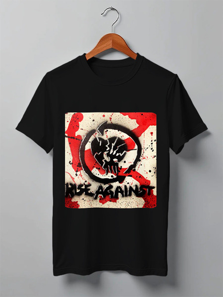 Заказать мужскую футболку в Москве. Футболка классическая Rise Against - logo от Денис - готовые дизайны и нанесение принтов.