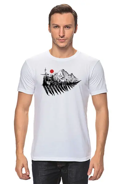 Заказать мужскую футболку в Москве. Футболка классическая MTB Ride от oneredfoxstore@gmail.com - готовые дизайны и нанесение принтов.