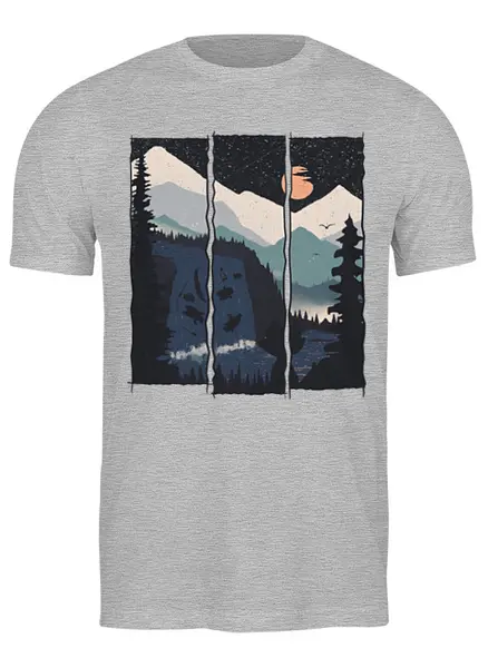 Заказать мужскую футболку в Москве. Футболка классическая Waterfall от oneredfoxstore@gmail.com - готовые дизайны и нанесение принтов.