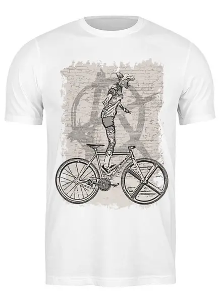 Заказать мужскую футболку в Москве. Футболка классическая Bike Punk Cat от oneredfoxstore@gmail.com - готовые дизайны и нанесение принтов.