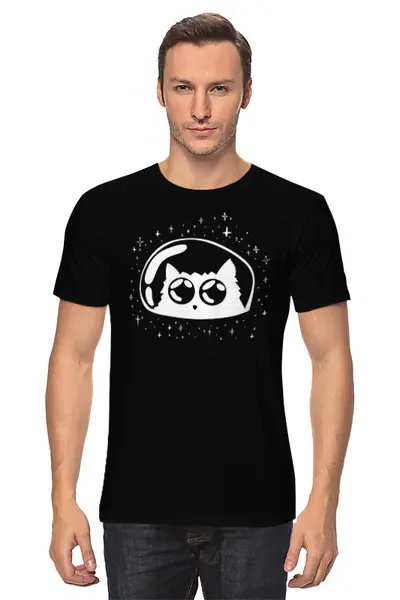 Заказать мужскую футболку в Москве. Футболка классическая Cats Here от oneredfoxstore@gmail.com - готовые дизайны и нанесение принтов.