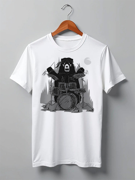 Заказать мужскую футболку в Москве. Футболка классическая Bad Bear Band от oneredfoxstore@gmail.com - готовые дизайны и нанесение принтов.