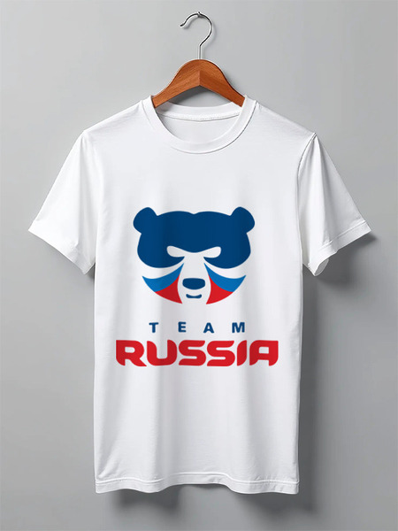 Заказать мужскую футболку в Москве. Футболка классическая Russia team от Easy-store - готовые дизайны и нанесение принтов.
