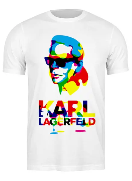 Заказать мужскую футболку в Москве. Футболка классическая Karl Lagerfeld от Leichenwagen - готовые дизайны и нанесение принтов.