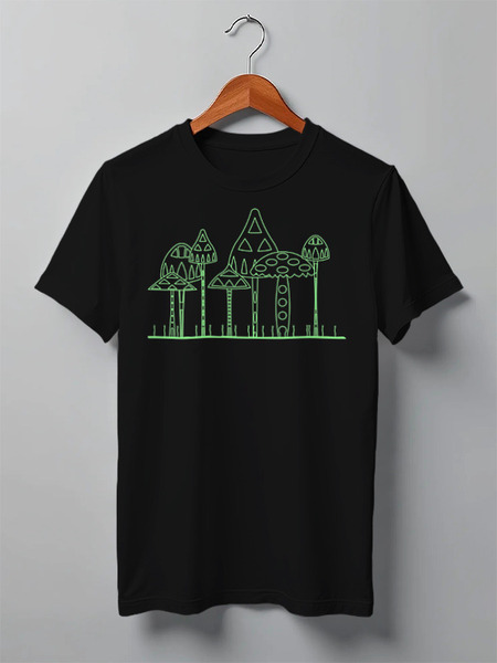Заказать мужскую футболку в Москве. Футболка классическая Mushrooms от oneredfoxstore@gmail.com - готовые дизайны и нанесение принтов.