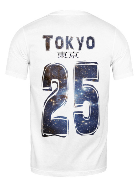 Заказать мужскую футболку в Москве. Футболка классическая Tokyo 25 space 2 от nikskiru - готовые дизайны и нанесение принтов.