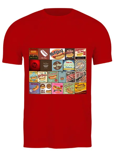 Заказать мужскую футболку в Москве. Футболка классическая Hot Dog от Виктор Гришин - готовые дизайны и нанесение принтов.