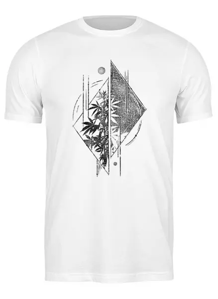 Заказать мужскую футболку в Москве. Футболка классическая Weed Geometry от oneredfoxstore@gmail.com - готовые дизайны и нанесение принтов.
