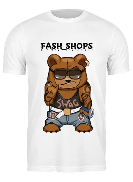 Заказать мужскую футболку в Москве. Футболка классическая Fash_Shops SWAG от Sergio Happy - готовые дизайны и нанесение принтов.