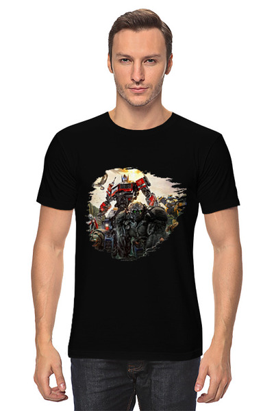 Заказать мужскую футболку в Москве. Футболка классическая Transformers: rise of the beasts  от Andrey  Golovin - готовые дизайны и нанесение принтов.