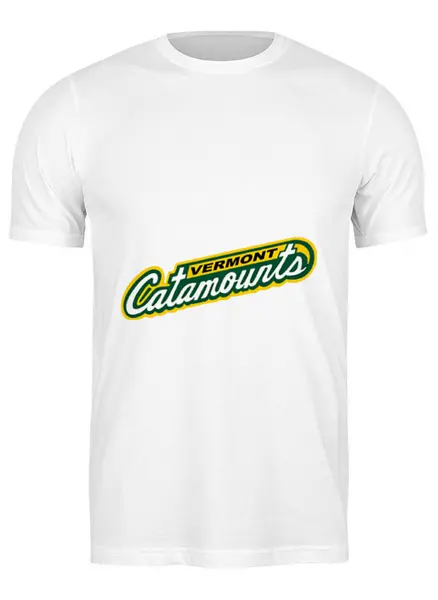Заказать мужскую футболку в Москве. Футболка классическая Vermont Catamounts football от Hop Shop - готовые дизайны и нанесение принтов.