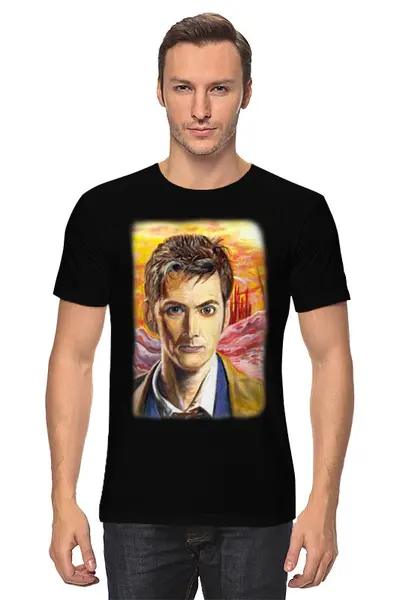 Заказать мужскую футболку в Москве. Футболка классическая Десятый Доктор (Tenth 10th Doctor) от Madeline Black - готовые дизайны и нанесение принтов.
